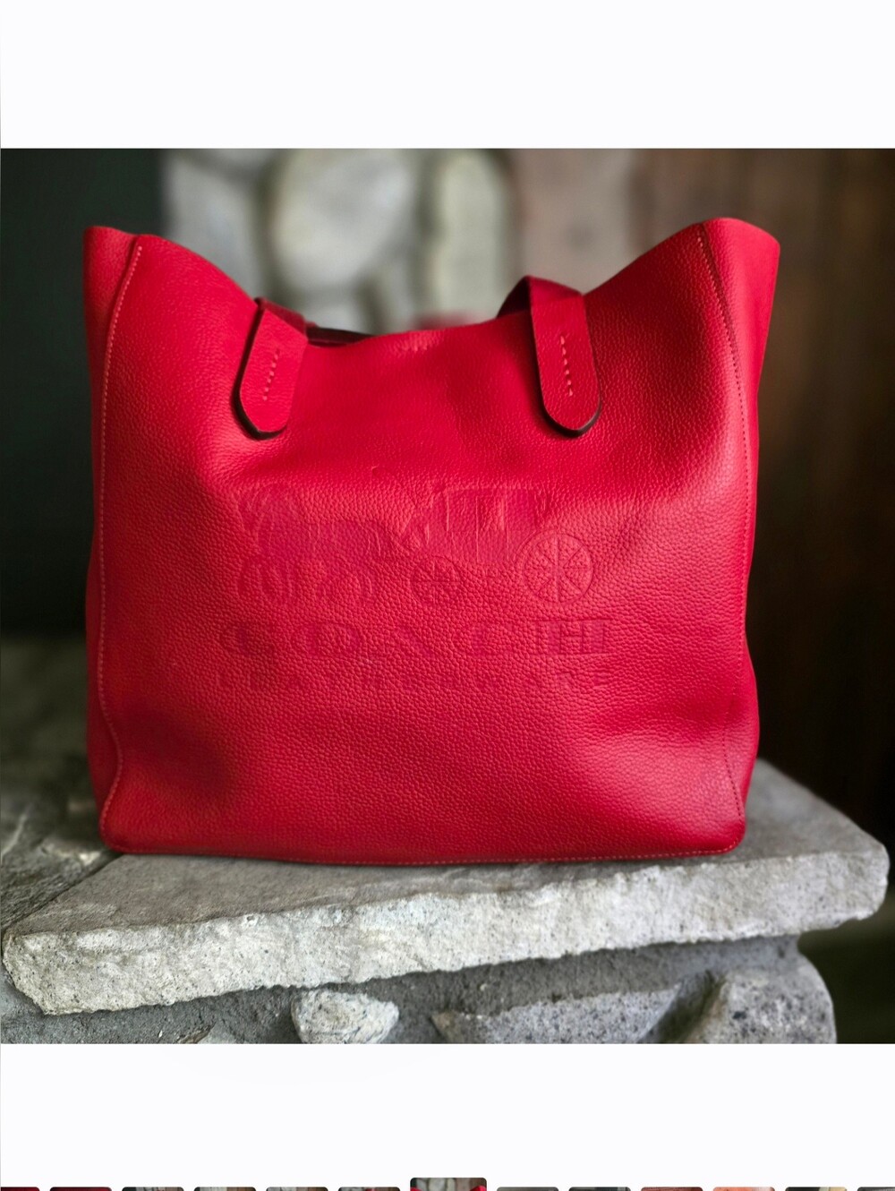 COACH Horse Carriage Grove Tote Red Leather NWOT